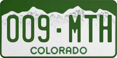 CO license plate 009MTH