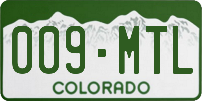 CO license plate 009MTL