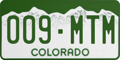 CO license plate 009MTM