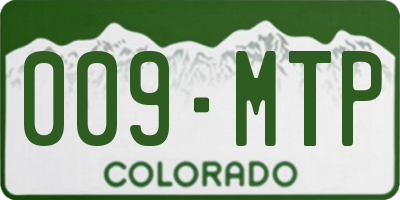 CO license plate 009MTP
