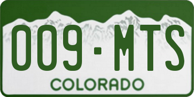 CO license plate 009MTS
