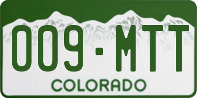 CO license plate 009MTT