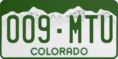 CO license plate 009MTU