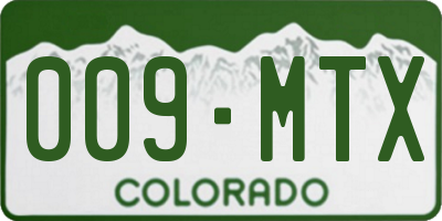 CO license plate 009MTX