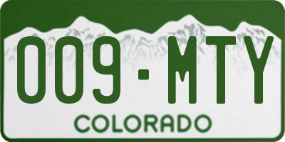 CO license plate 009MTY