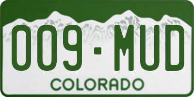 CO license plate 009MUD