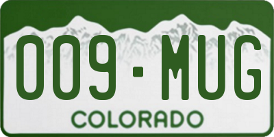 CO license plate 009MUG