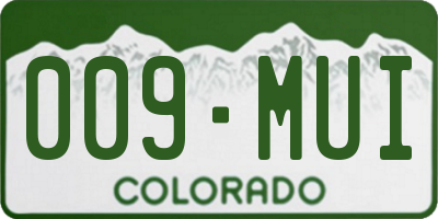 CO license plate 009MUI