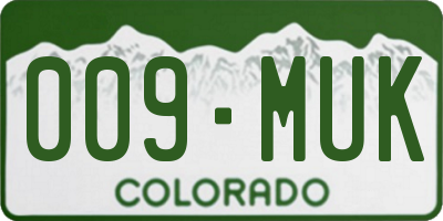 CO license plate 009MUK