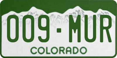 CO license plate 009MUR