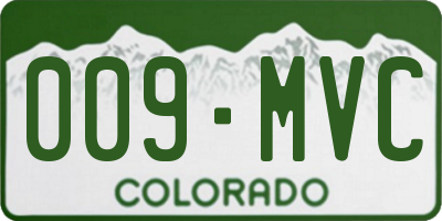 CO license plate 009MVC