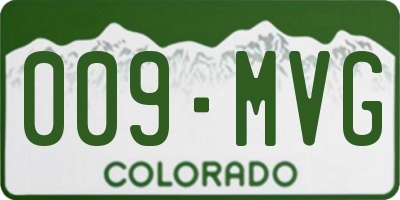 CO license plate 009MVG