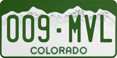 CO license plate 009MVL