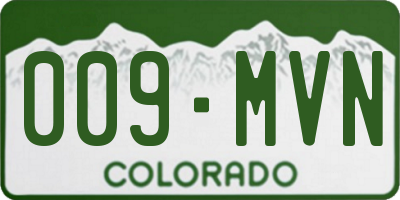 CO license plate 009MVN