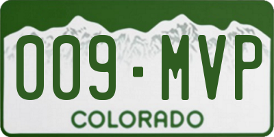 CO license plate 009MVP