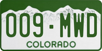 CO license plate 009MWD