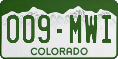 CO license plate 009MWI
