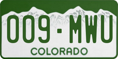 CO license plate 009MWU