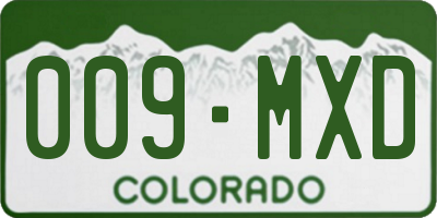 CO license plate 009MXD