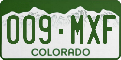 CO license plate 009MXF