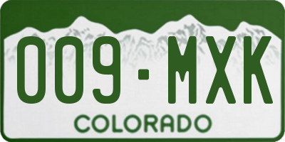 CO license plate 009MXK