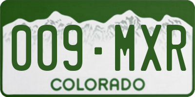 CO license plate 009MXR