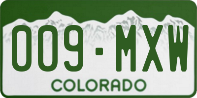 CO license plate 009MXW