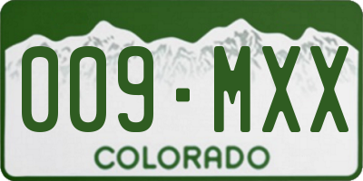 CO license plate 009MXX