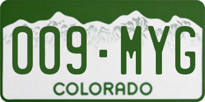CO license plate 009MYG