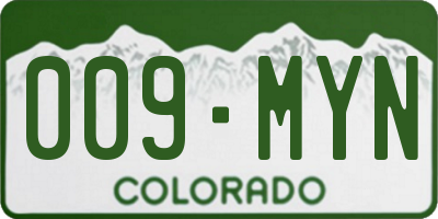 CO license plate 009MYN