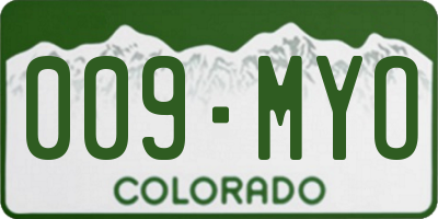 CO license plate 009MYO