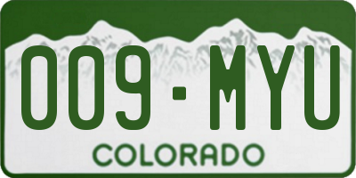 CO license plate 009MYU