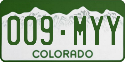 CO license plate 009MYY