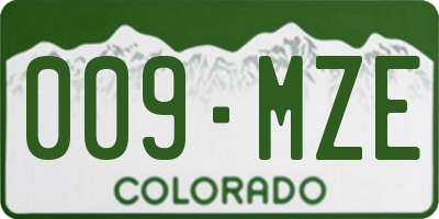CO license plate 009MZE