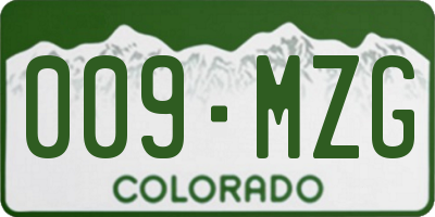CO license plate 009MZG