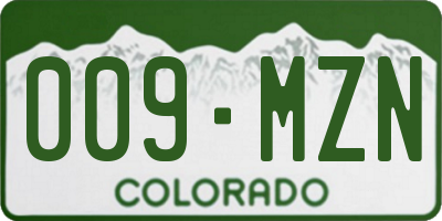 CO license plate 009MZN