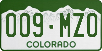 CO license plate 009MZO