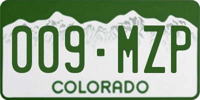 CO license plate 009MZP