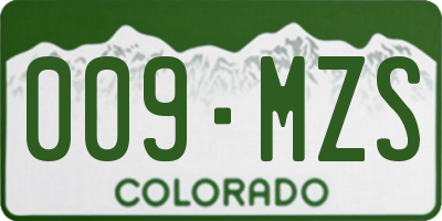 CO license plate 009MZS