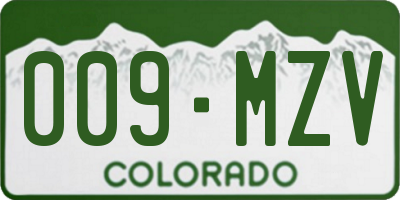 CO license plate 009MZV