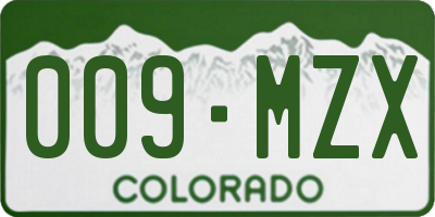 CO license plate 009MZX
