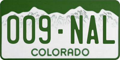 CO license plate 009NAL