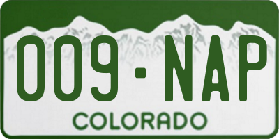 CO license plate 009NAP