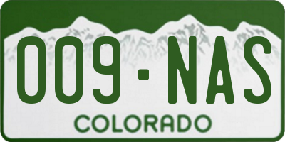 CO license plate 009NAS