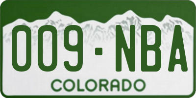 CO license plate 009NBA