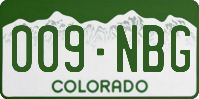 CO license plate 009NBG