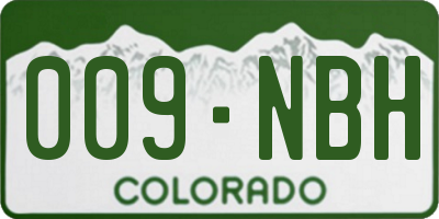 CO license plate 009NBH