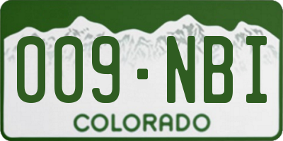 CO license plate 009NBI