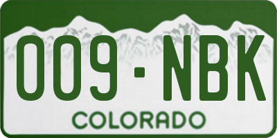 CO license plate 009NBK