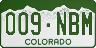 CO license plate 009NBM